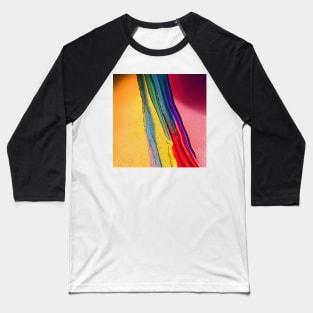 Liquid Colors Flowing Infinitely - Heavy Texture Swirling Thick Wet Paint - Abstract Inspirational Rainbow Drips Baseball T-Shirt